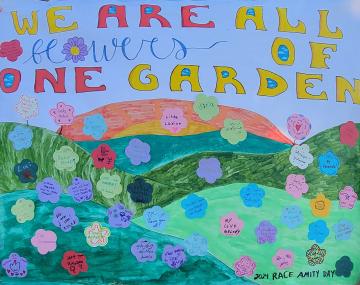 2024 Race Amity Day poster created by participants. 